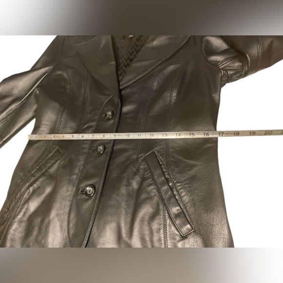 Wilsons Women’s Notched Collar Black Leather Jacket, Moto Jacket, Size Medium - Picture 7 of 7